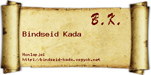 Bindseid Kada névjegykártya